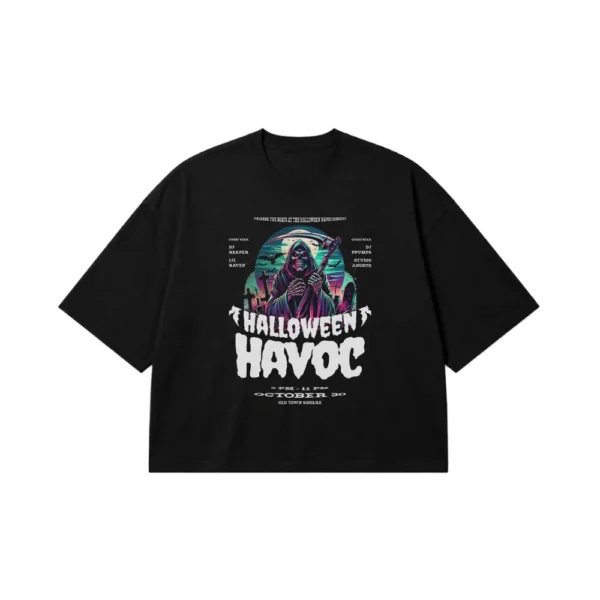 تیشرت باکسی هالووین طرح Halloween Havoc کد 21098