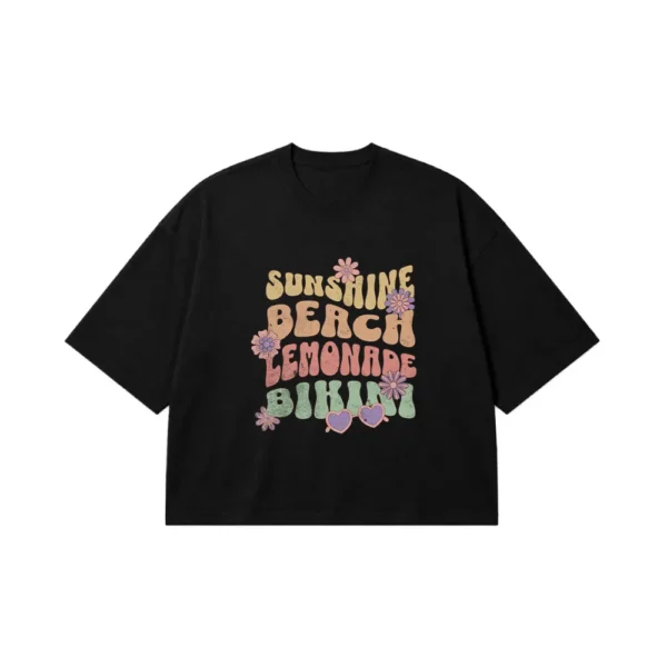 تیشرت باکسی تایپوگرافی Sunshine Beach Lemonade کد 21160