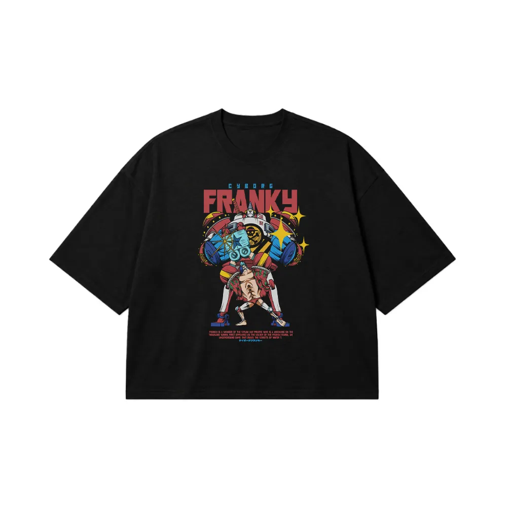 تیشرت باکسی انیمه وان پیس طرح فرانکی (Franky) کد 212