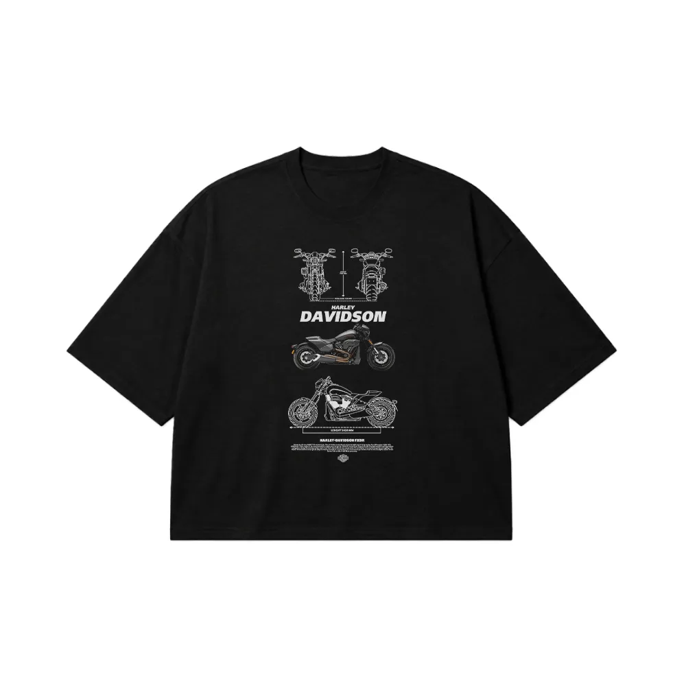 تیشرت باکسی هارلی دیویدسون طرح موتورسیکلت (Harley Davidson) کد 21213