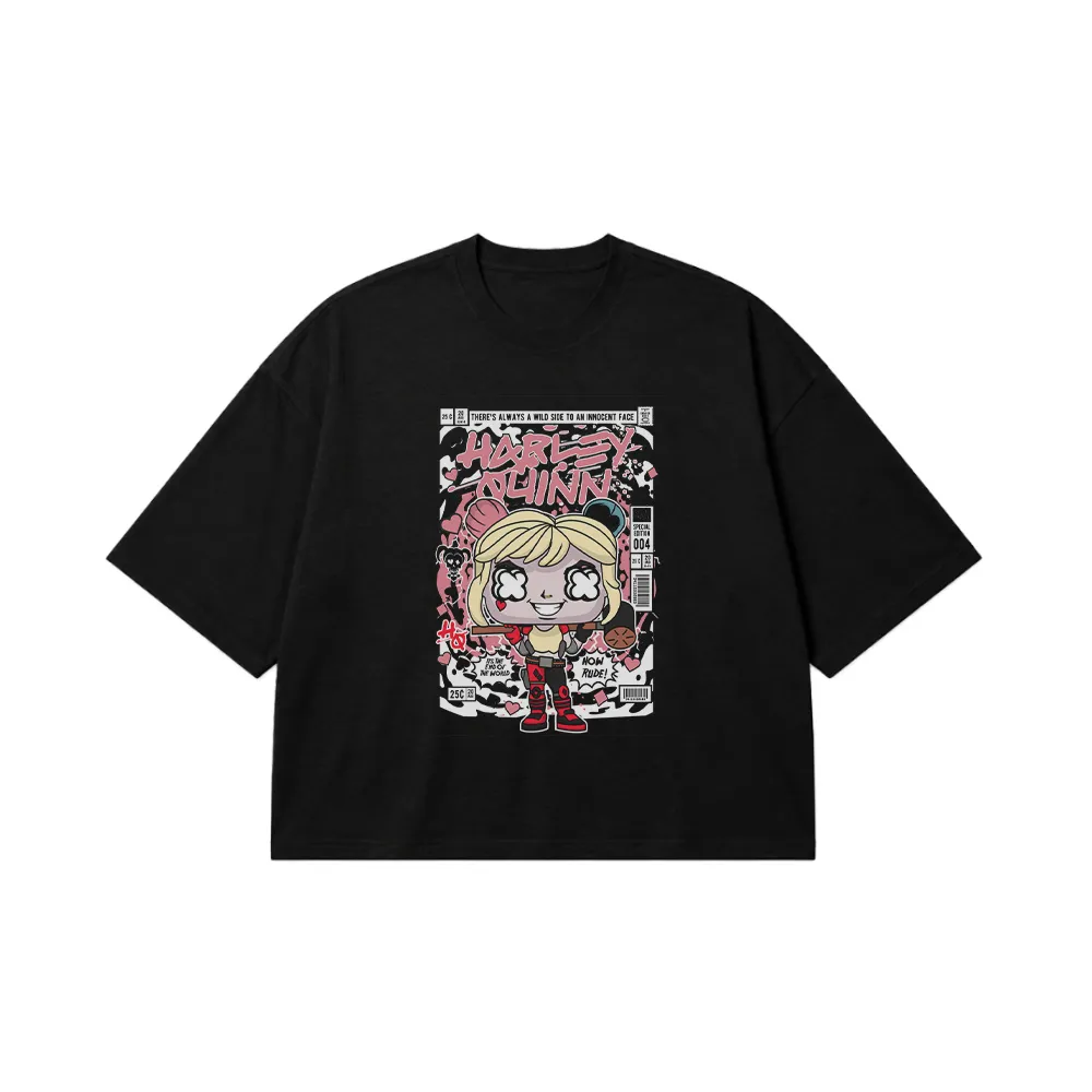تیشرت باکسی دی‌سی طرح هارلی کوئین (Harley Quinn) کد 21217