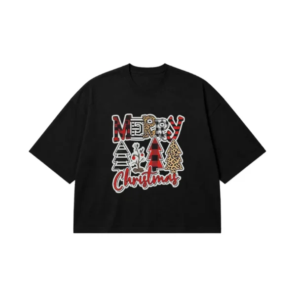 تیشرت باکسی کریسمس طرح Merry Christmas کد 2122