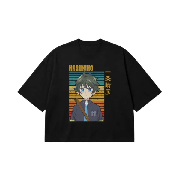 تیشرت باکسی انیمه طرح پسر ژاپنی وینتیج (Haruhiko) کد 21226