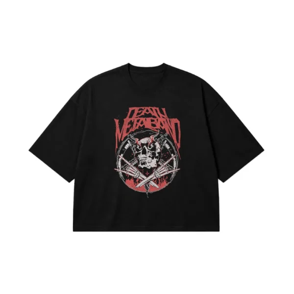 تیشرت باکسی متال طرح جمجمه Death Metal Band کد 21263