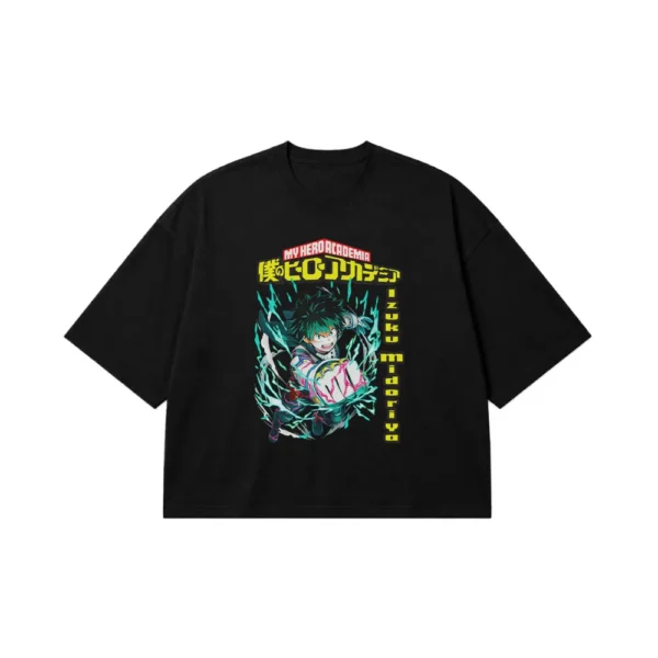 تیشرت باکسی انیمه مای هیرو آکادمیا طرح دکو (Deku - My Hero Academia) کد 21291
