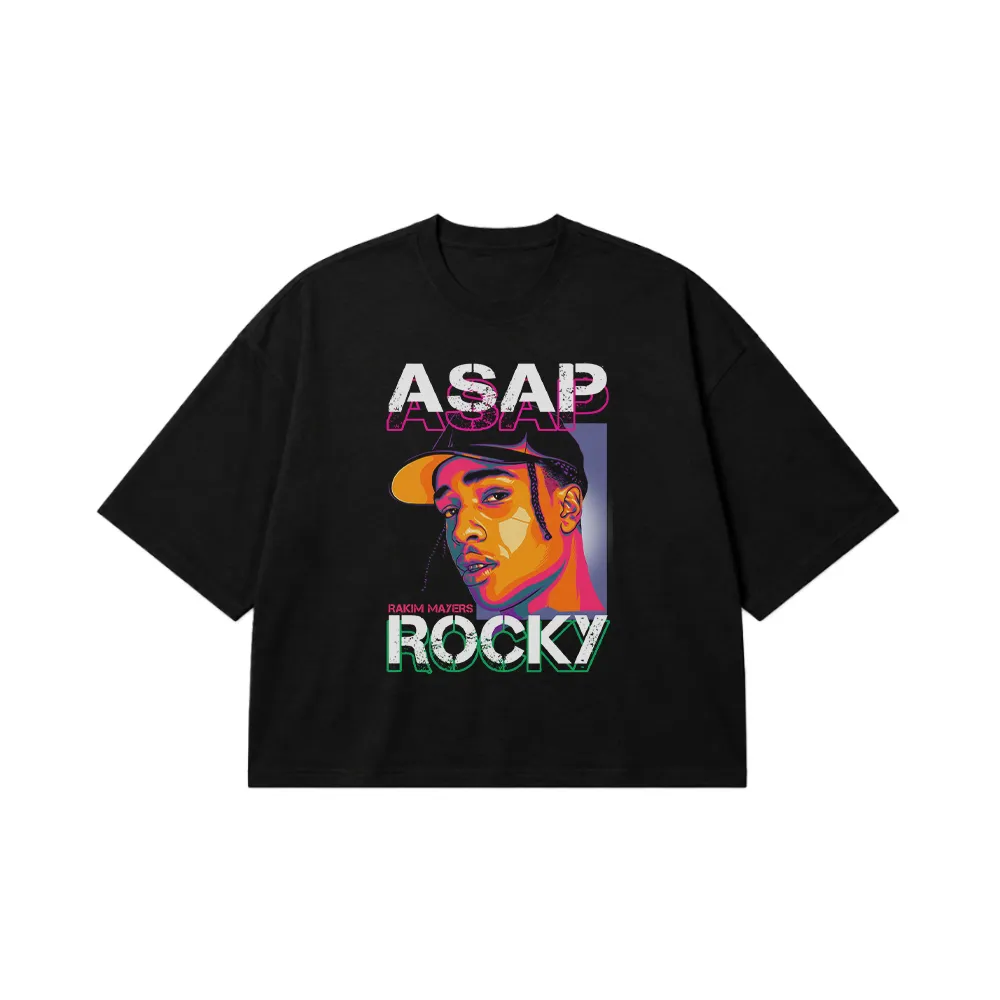 تیشرت باکسی ای‌سپ راکی طرح پرتره (ASAP Rocky) کد 21310