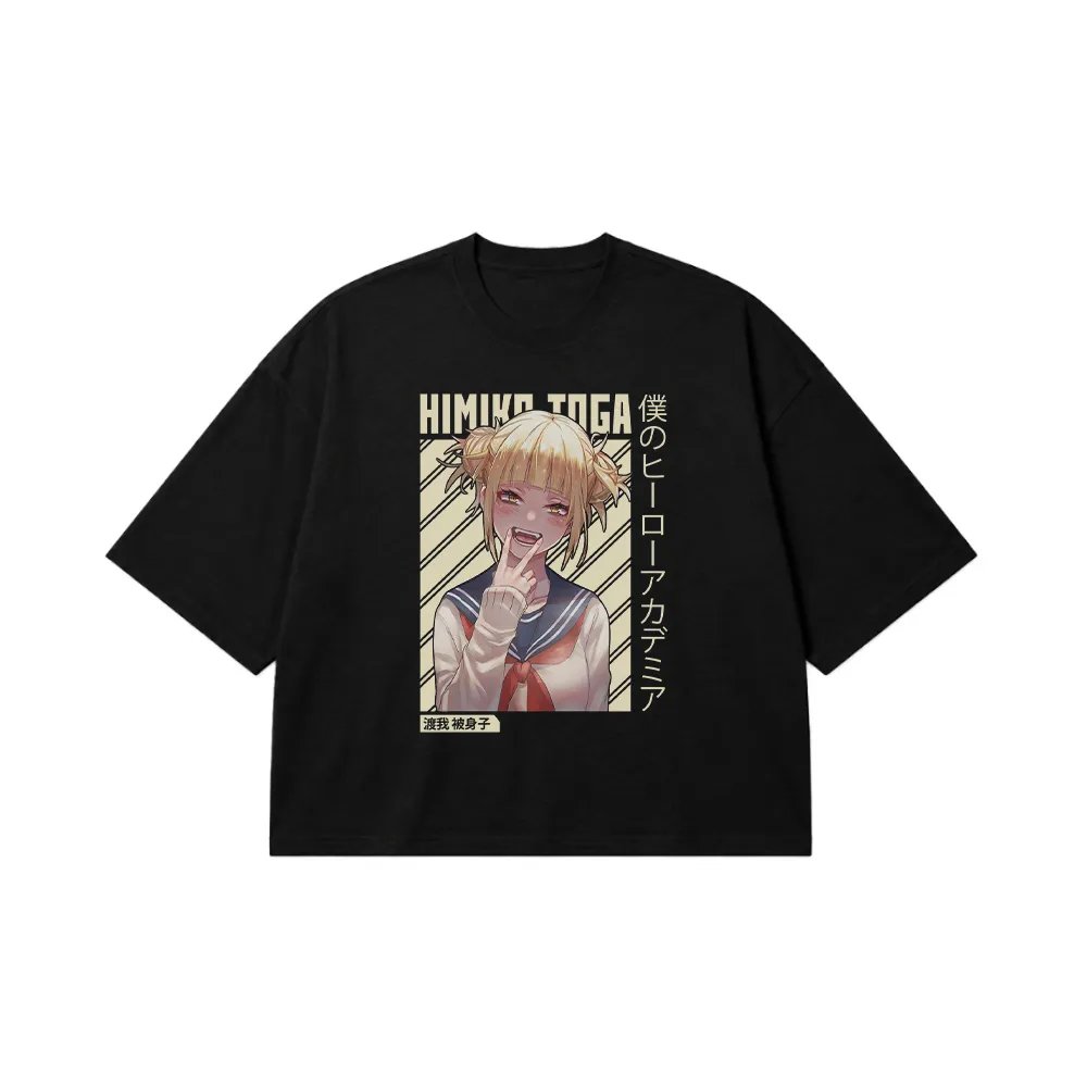 تیشرت باکسی انیمه My Hero Academia طرح Himiko Toga کد 21338