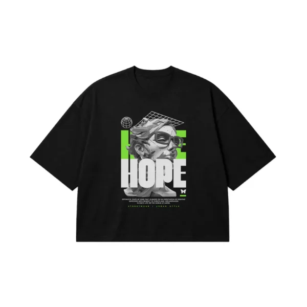تیشرت باکسی تایپوگرافی طرح Hope کد 21486