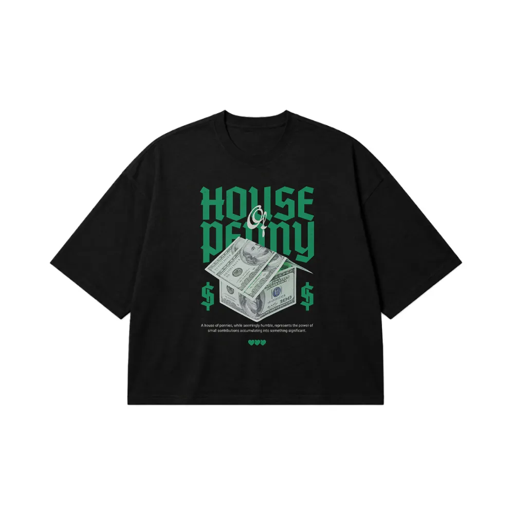 تیشرت باکسی پول طرح House Of Penny کد 21506