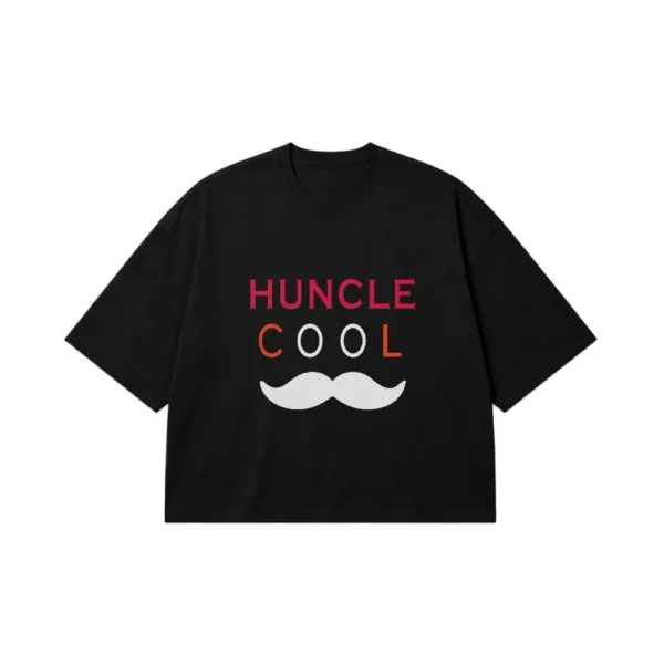 تیشرت باکسی تایپوگرافی Huncle Cool با طرح سبیل کد 21515