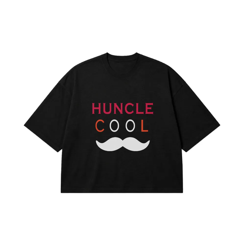 تیشرت باکسی تایپوگرافی Huncle Cool با طرح سبیل کد 21515