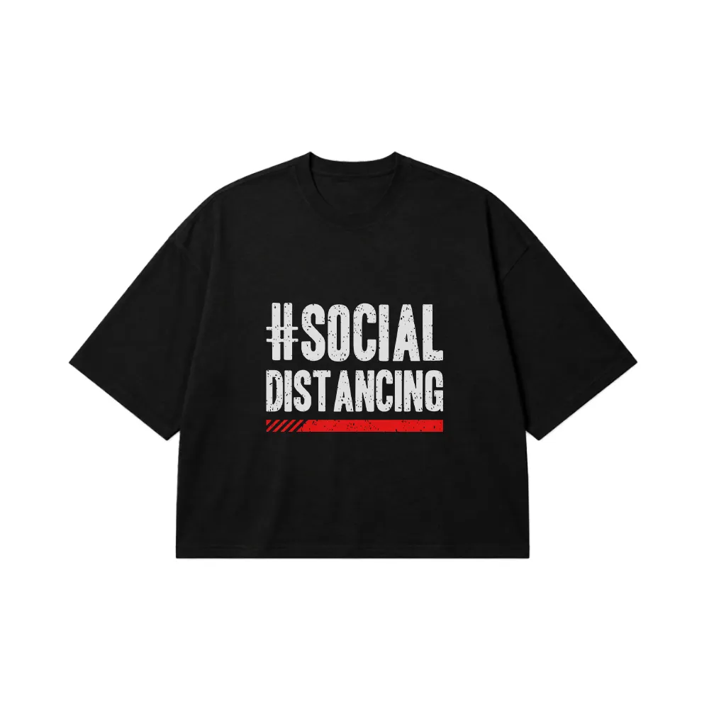 تیشرت باکسی طرح #Social Distancing کد 21572