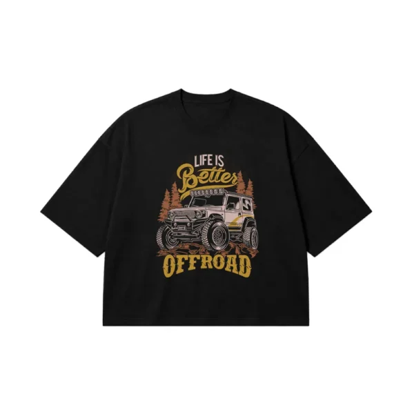 تیشرت باکسی آفرود طرح Life Is Better Offroad کد 21584