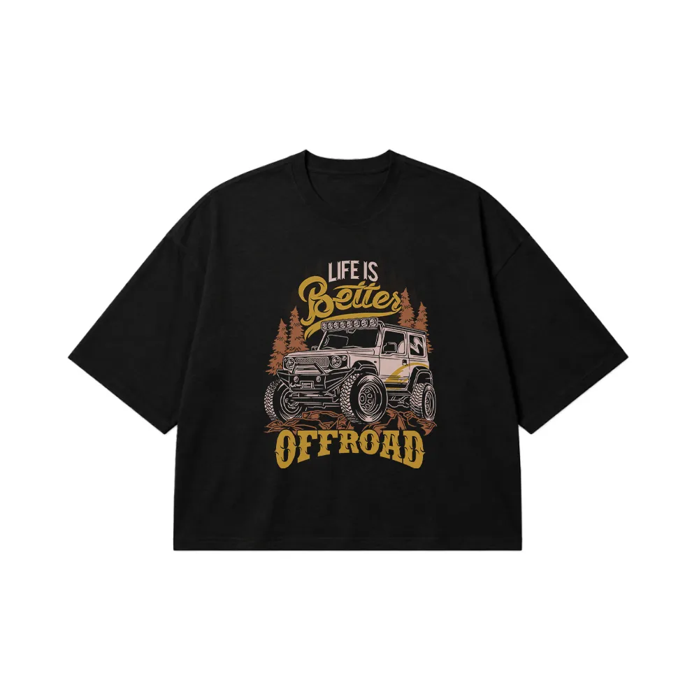 تیشرت باکسی آفرود طرح Life Is Better Offroad کد 21584