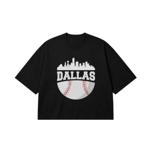تیشرت باکسی بیسبال طرح Dallas کد 21602