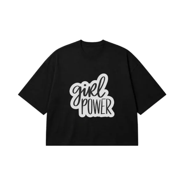 تیشرت باکسی طرح Girl Power کد 21603