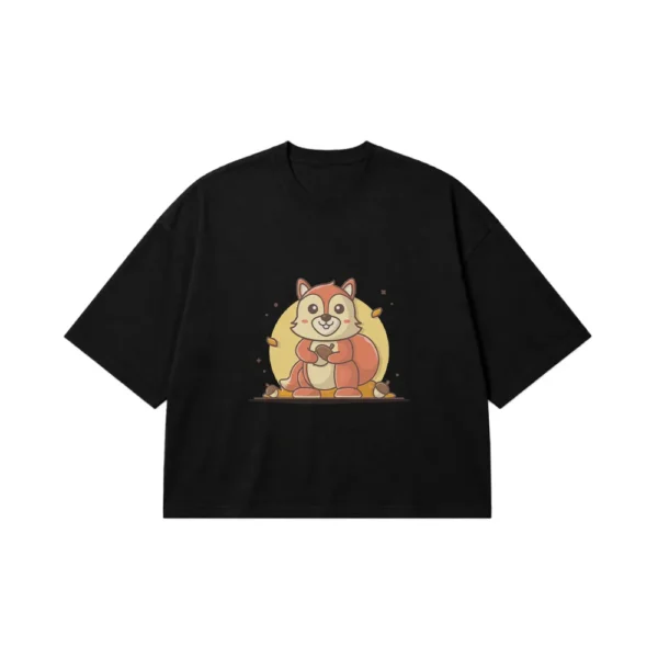 تیشرت باکسی سنجاب طرح کارتونی (Cute Squirrel) کد 21625