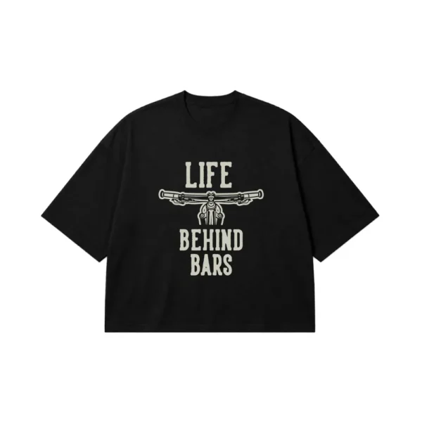 تیشرت باکسی دوچرخه‌سواری طرح Life Behind Bars کد 21666