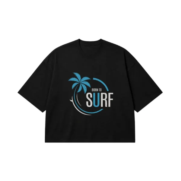 تیشرت باکسی موج‌سواری طرح Born to Surf کد 21729