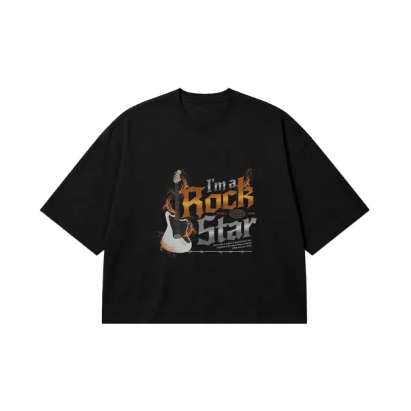 تیشرت باکسی گیتار طرح I'm a Rock Star کد 21831
