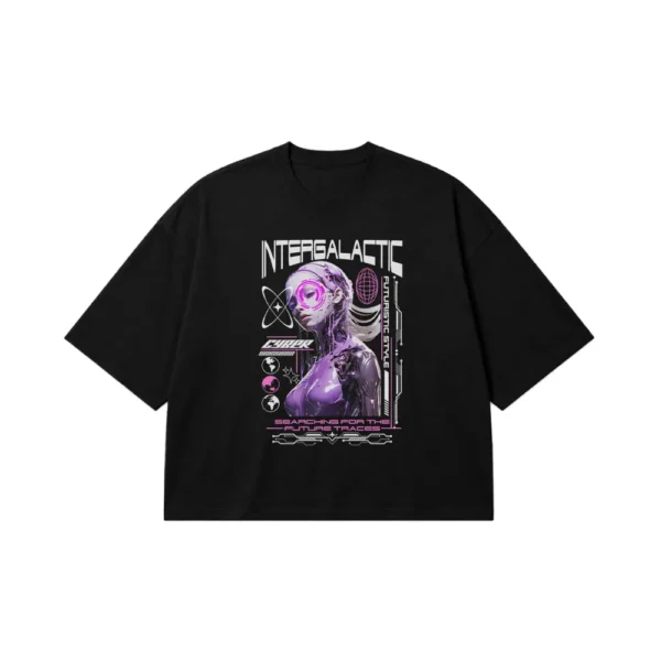 تیشرت باکسی طرح Intergalactic دختر سایبورگ کد 21895