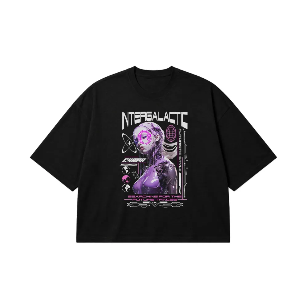 تیشرت باکسی طرح Intergalactic دختر سایبورگ کد 21895