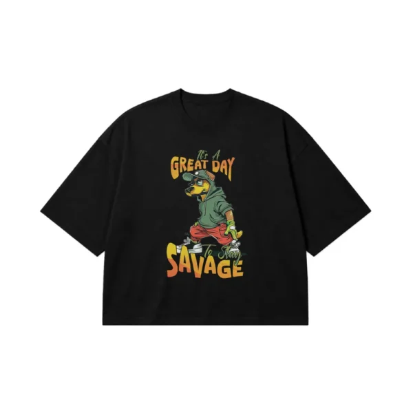 تیشرت باکسی اردک کارتونی طرح Savage کد 21940