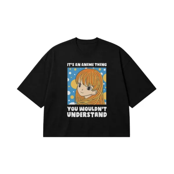 تیشرت باکسی دختر انیمه‌ای طرح Anime Thing کد 21957