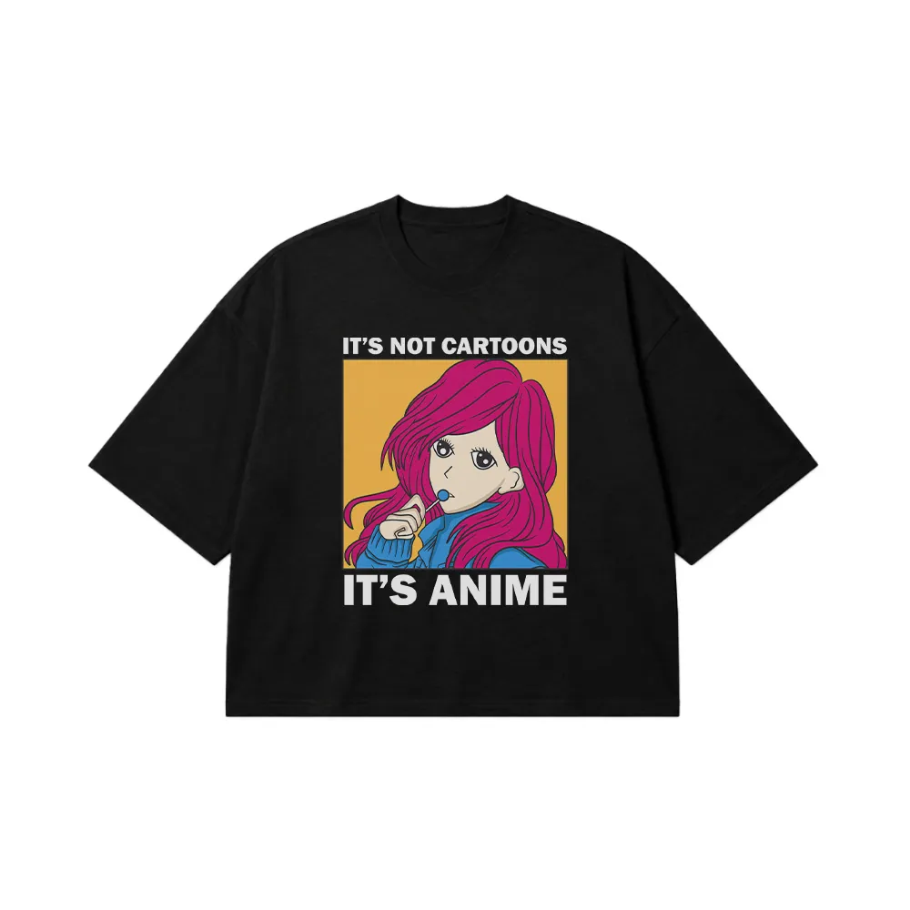 تیشرت باکسی دختر انیمه‌ای طرح It’s Anime کد 21959