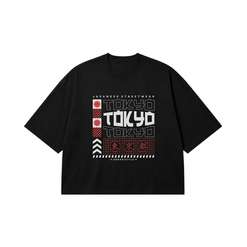 تیشرت باکسی ژاپنی طرح تایپوگرافی توکیو استریت‌ویر (Tokyo) کد 22099