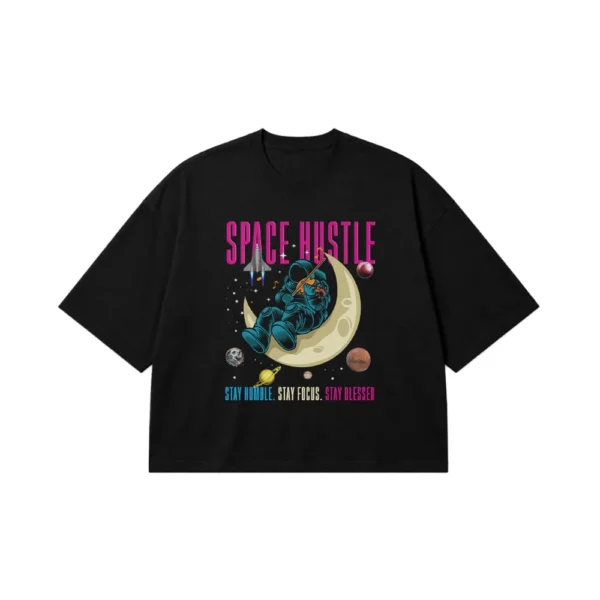 تیشرت باکسی فضانورد طرح Space Hustle کد 2211