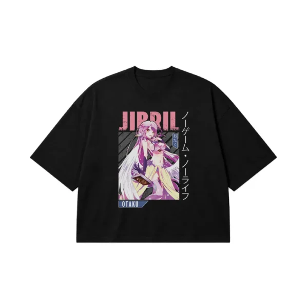تیشرت باکسی انیمه نو گیم نو لایف طرح جیبریل اوتاکو (Jibril) کد 22140