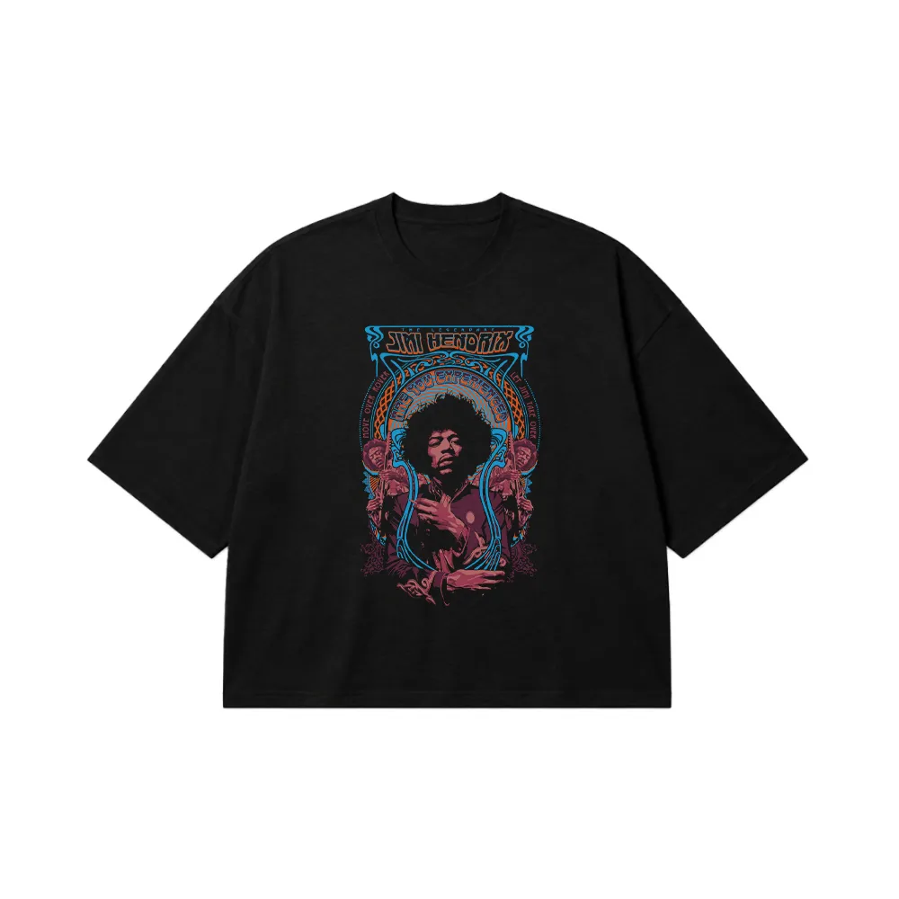 تیشرت باکسی جیمی هندریکس طرح پرتره (Jimi Hendrix) کد 22143