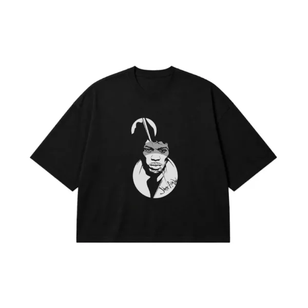 تیشرت باکسی جیمی هندریکس طرح پرتره وینتیج (Jimi Hendrix) کد 22145