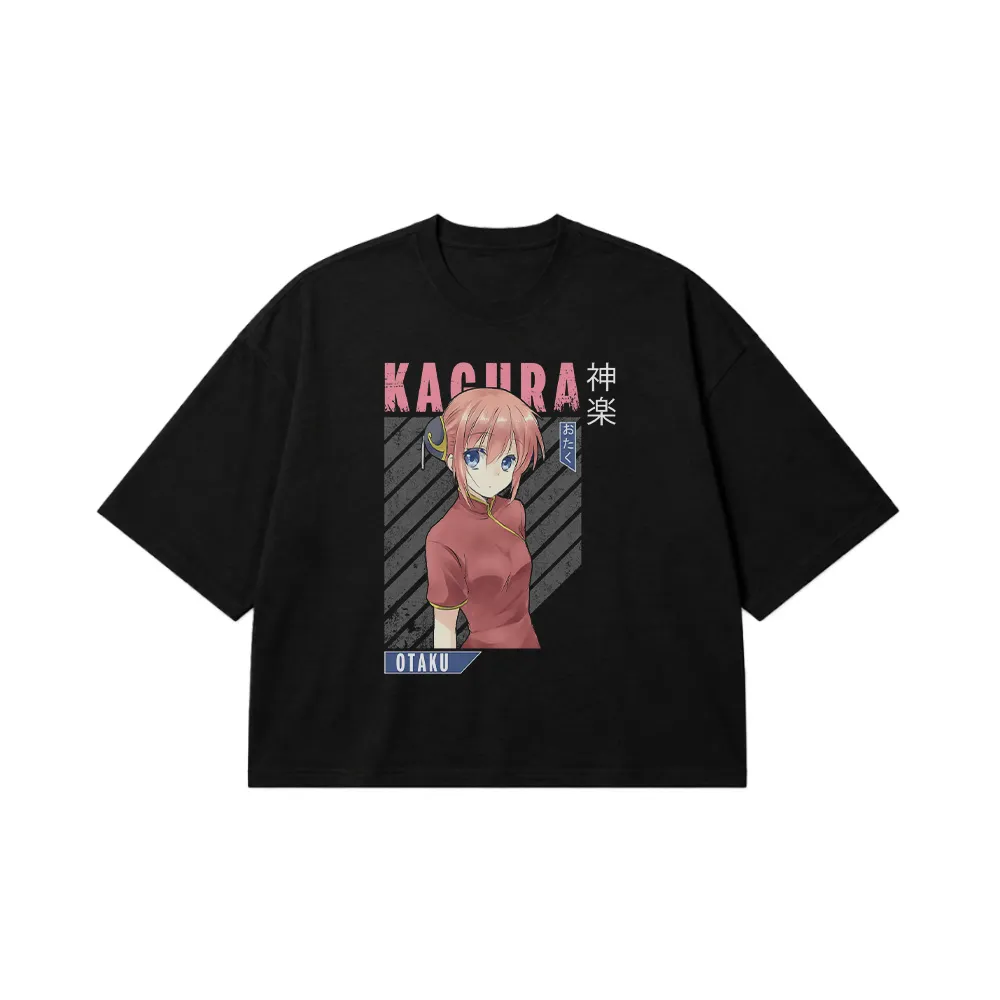 تیشرت باکسی انیمه دخترانه طرح کاگورا (Kagura) کد 22336
