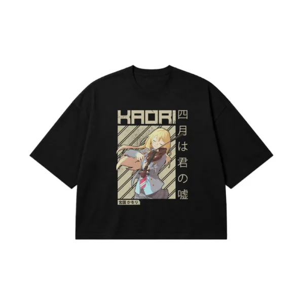 تیشرت باکسی انیمه دروغ آوریل طرح کائوری نوازنده (Your Lie in April, Kaori) کد 22401