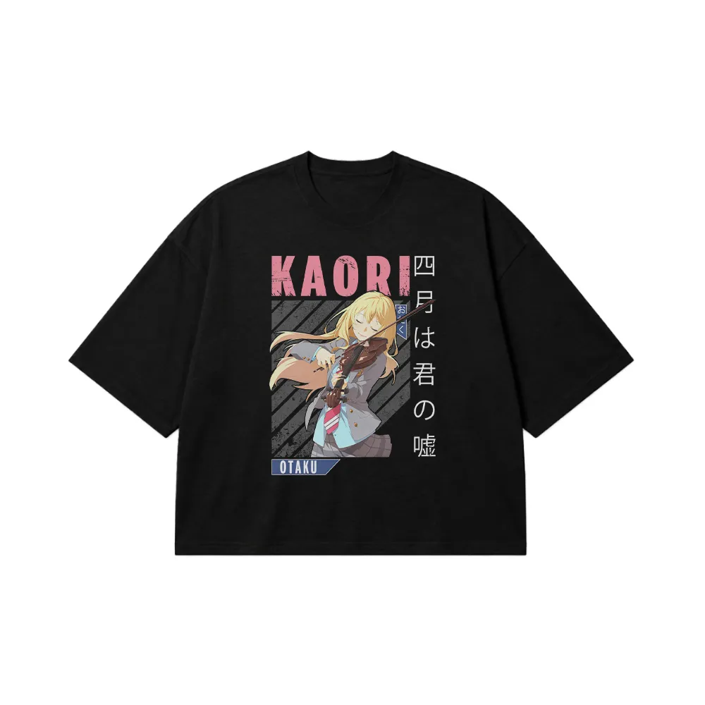 تیشرت باکسی انیمه دروغ آوریل طرح کائوری اوتاکو (Your Lie in April, Kaori) کد 22404