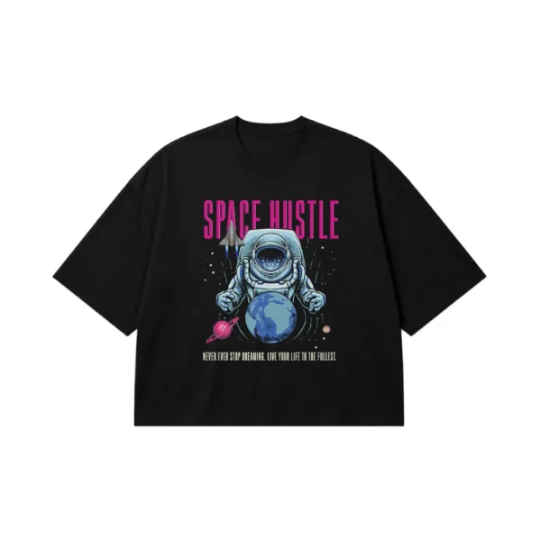 تیشرت باکسی فضانورد طرح Space Hustle کد 2250