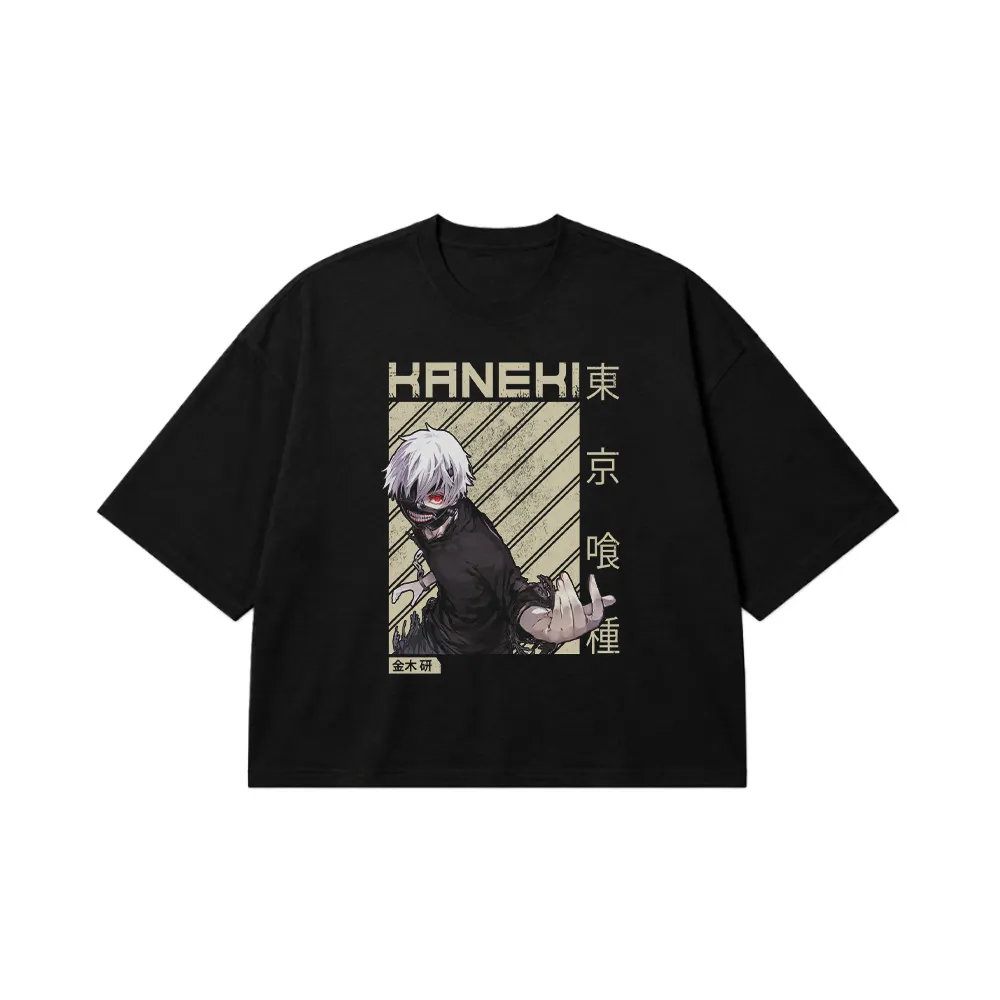تیشرت باکسی انیمه توکیو غول طرح اسکچ کانکی (Kaneki) کد 22553