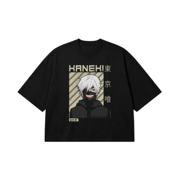 تیشرت باکسی انیمه توکیو غول طرح کانکی با ماسک (Kaneki) کد 22554