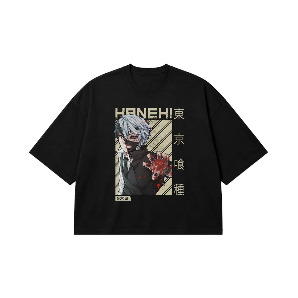 تیشرت باکسی انیمه توکیو غول طرح کن کانکی (Ken Kaneki) کد 22555