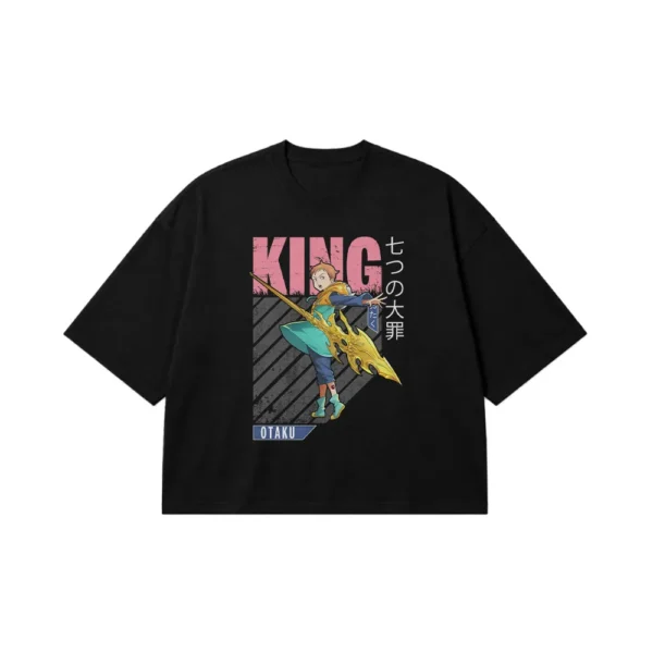 تیشرت باکسی انیمه سون ددلی سینز طرح کینگ اوتاکو (King) کد 22628