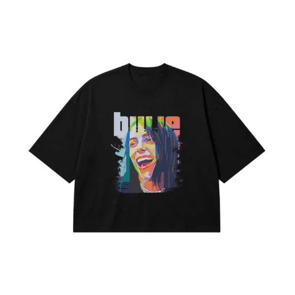 تیشرت باکسی طرح پاپ آرت بیلی آیلیش (Billie Eilish) کد 22733