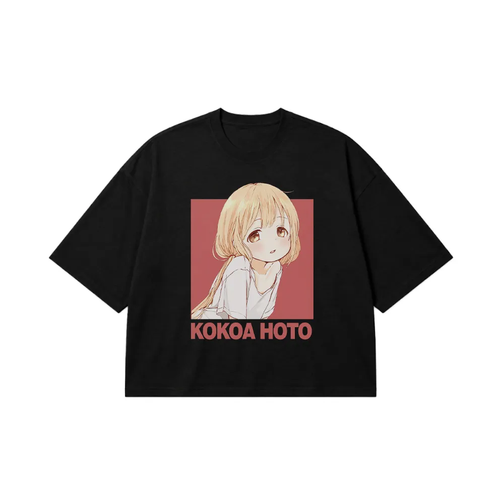 تیشرت باکسی انیمه دخترانه طرح کوکوا هوتو ساده (Kokoa Hoto) کد 22836