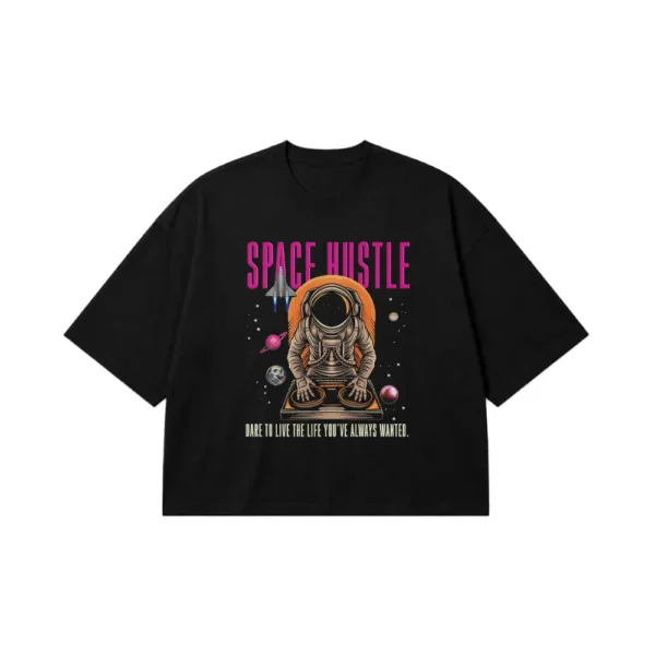 تیشرت باکسی فضانورد طرح Space Hustle کد 2286