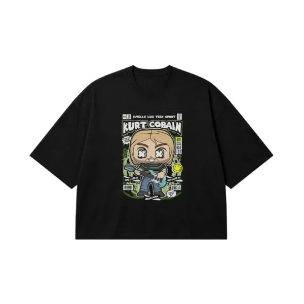تیشرت باکسی کورت کوبین طرح کارتونی (Kurt Cobain) کد 22938