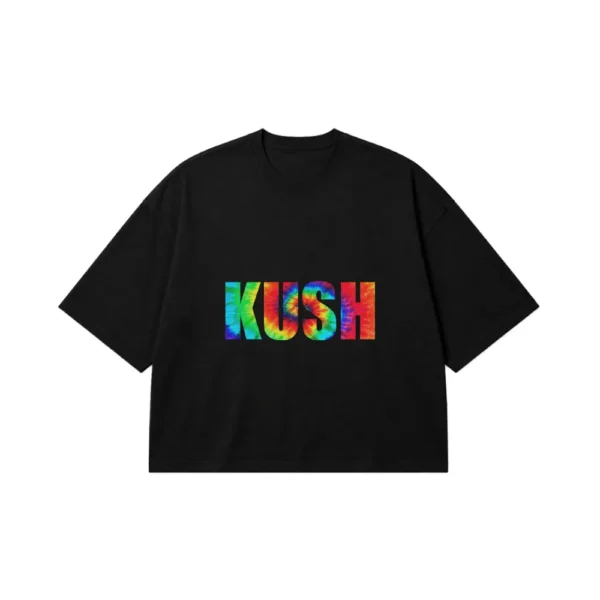 تیشرت باکسی نوشته Kush طرح تای‌دای کد 22940