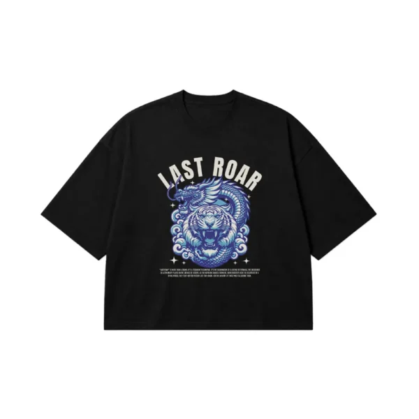 تیشرت باکسی ببر و اژدها طرح Last Roar کد 23004
