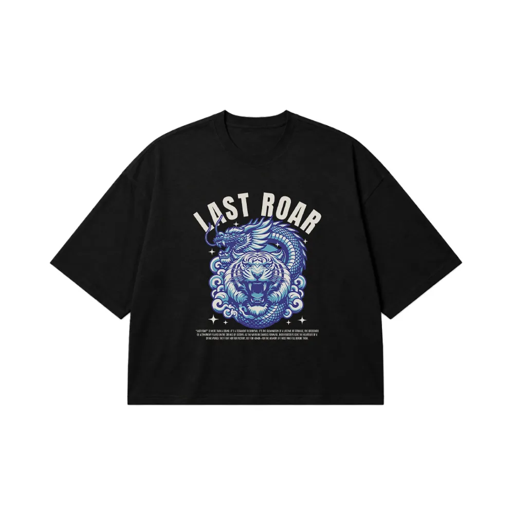 تیشرت باکسی ببر و اژدها طرح Last Roar کد 23004