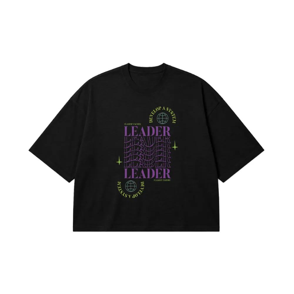تیشرت باکسی انگیزشی طرح Leader کد 23027